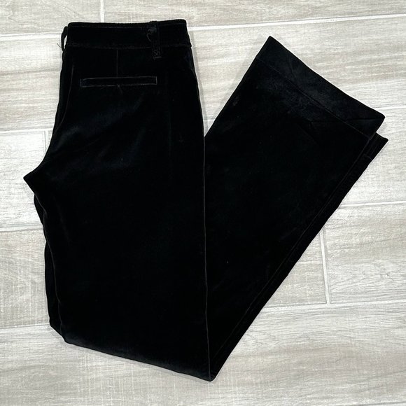 Generra Low-Rise Front Seam Velvet Bootcut Flare Trouser Pants in Black Size 2 - Picture 6 of 16